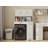 Over The Washer, Dryer And Robot Vacuum Storage Cabinet With 1 Laundry Basket, 1 Drawer, And 2 Adjustable Shelves - Antique White