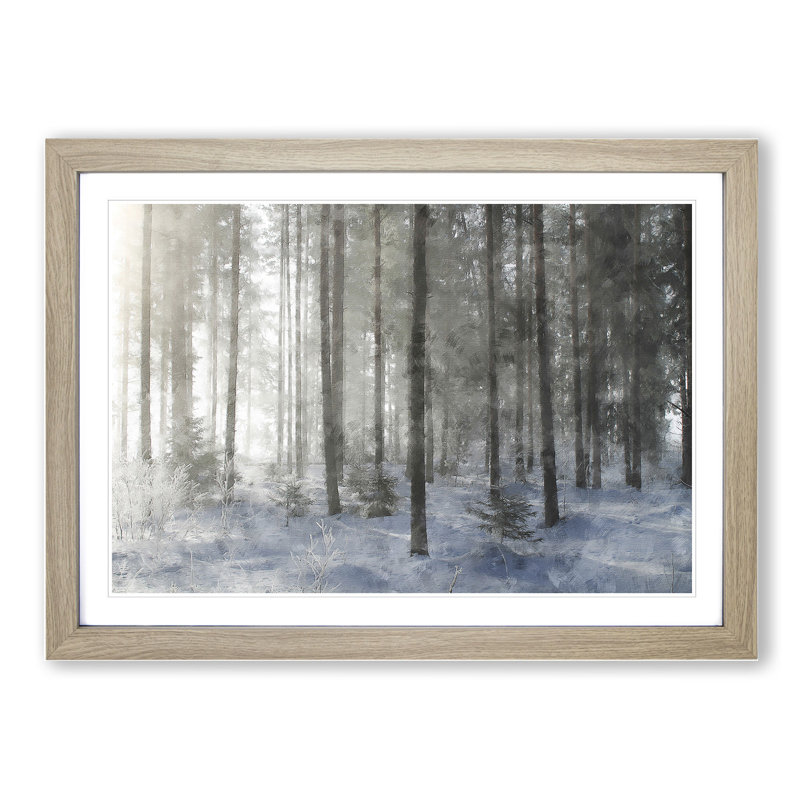 Winter Forest Vol.8 - Picture Frame Painting, Oak Framed, 27cm H x 36cm W x 2cm D