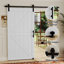 Porte de grange en forme de K en L 34 po x l 84 po en MDF blanc avec quincaillerie complète (comprend l'ensemble de glissières et la poignée de porte)-122528718-122528717