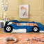 Lit plateforme bleu en forme de voiture de course - et élégant pour votre voiture de chambre à roulettes