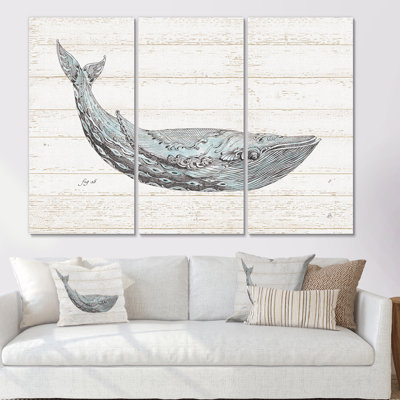 « blue baleine aquarelle », peinture multi-pièces sur toile tendue