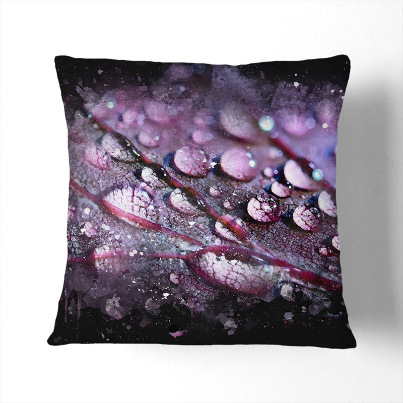 Floral Square Cushion, 55cm H x 55cm W x 20cm D, Black