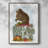 Red Squirrel On Mushroom Framed Print - Solid Wood