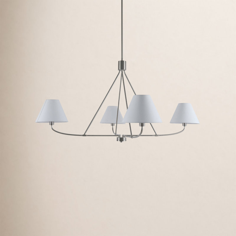Iron 4-Light Chandelier, Nickel