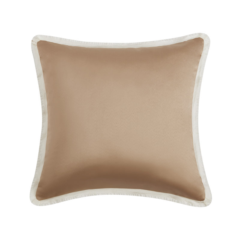 Ivory and Gold Embroidered Floral Jacquard Pillow Set