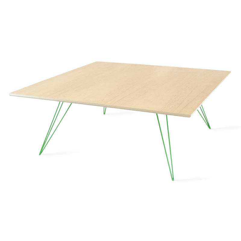 Table basse Williams, Vert, H 18 po x l 46 po x P 46 po, Érable