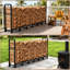 8FT Heavy Duty Outdoor Firewood Rack – Rust-Resistant Metal Log Holder, 660 lb Capacity for Patio, Fireplace, Stove – Easy Assembly – Black