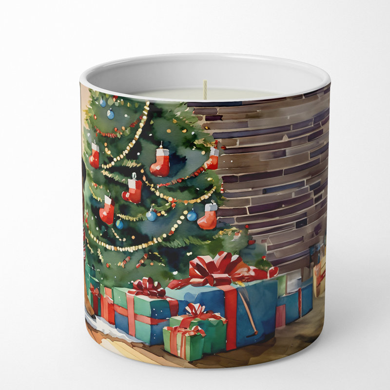 Christmas Tree Scented Tumbler Candle with Ceramic Holder