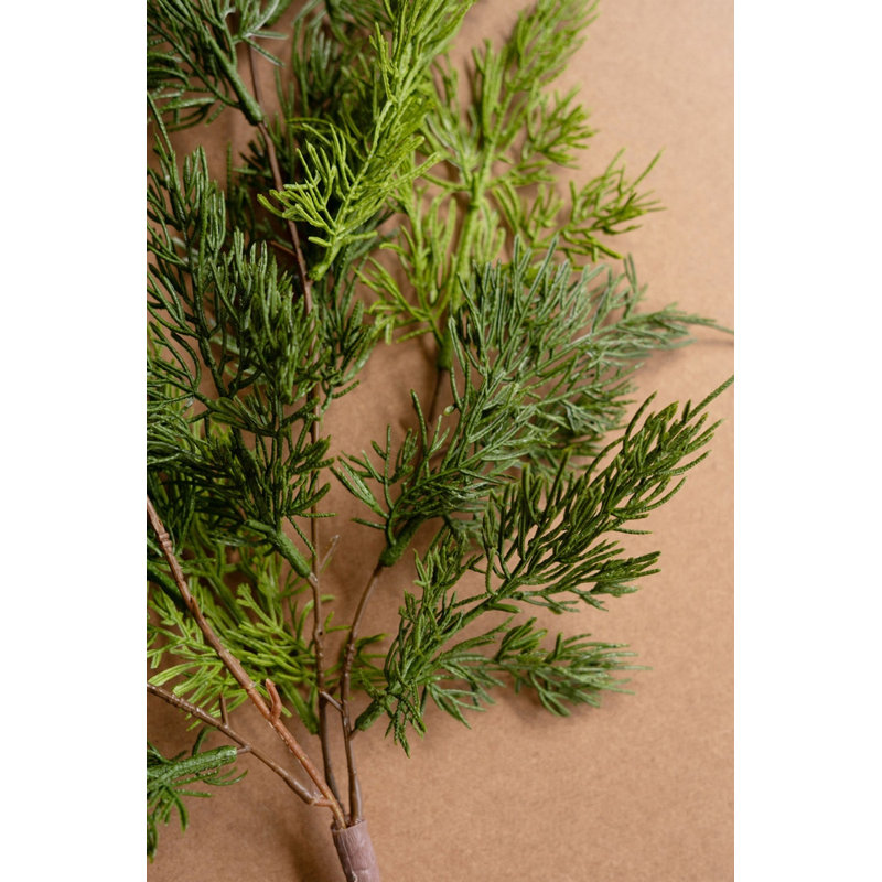  Artificial Cedar Spray for Home Decor – Faux Greenery Stem for Vase and Holiday Styling, 27" (Set of 6)