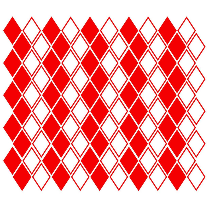Adhésif décoratif losanges, H 4 po x l 2,5 po x P 0,6 po, Rouge