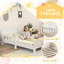 AIYAPLAY Kids Toddler Bed Frame with Safety Side Rails for 3-8 Years, White