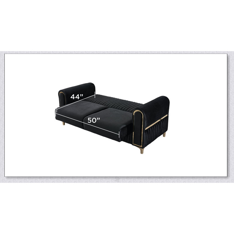 Causeuse convertible en tissu de velours Melody