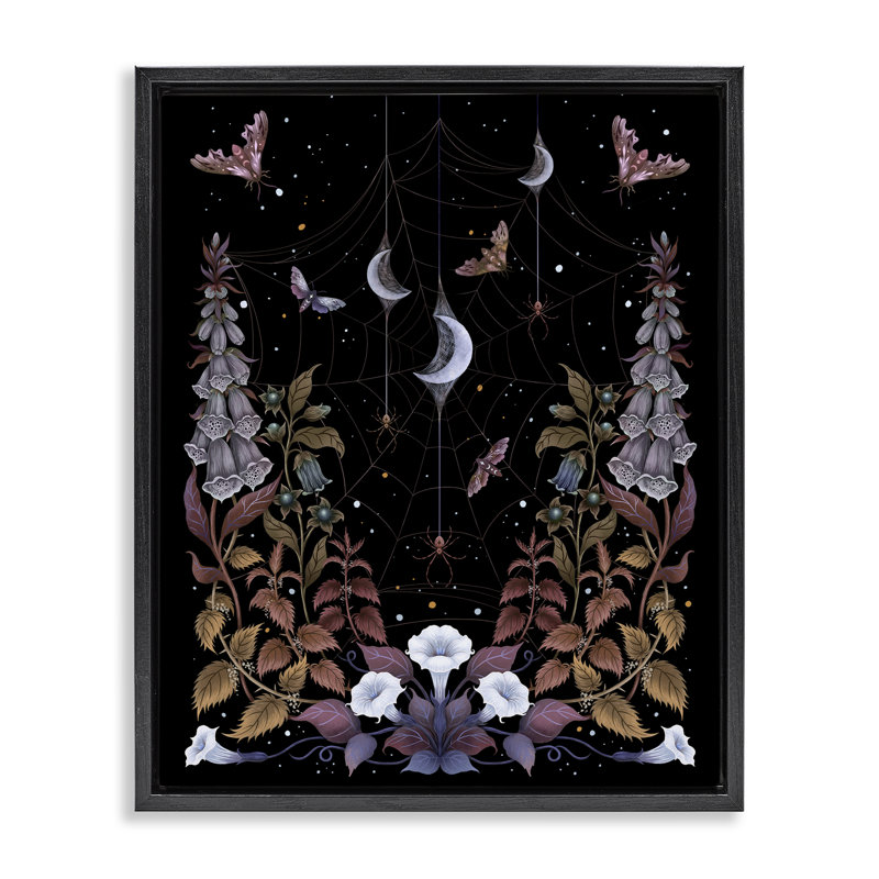 Cadre de jardin sorcière avec toile d'araignée, conception par Episodic Dessins, H 21 po x l 17 po