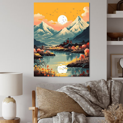«Snow Covered Mountain Peaks IV», reproduction d'art sur toile
