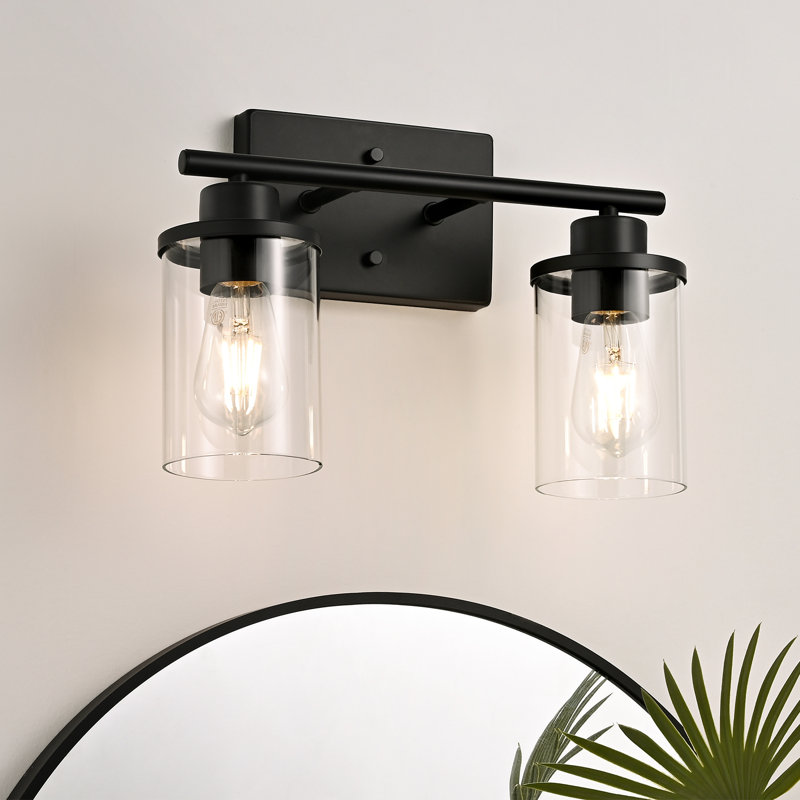 Éclairage pour salle de bain à 2 lumières, Noir