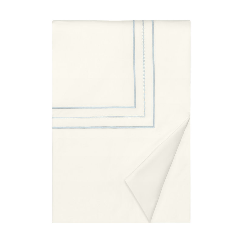 Triad Standard Cotton Duvet Cover, California King Duvet Cover, Ivory/Sion Blue