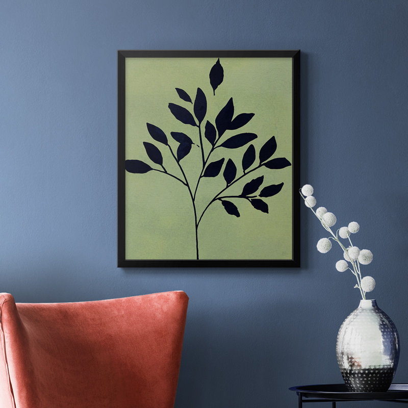 Earthly Botanical I, toile encadrée de qualité supérieure - prête à être accrochée, H 24 po x l 20 po, Noir