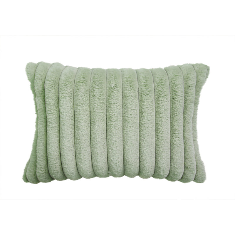 Housse et insert de coussin rectangulaire en fausse fourrure, Sarcelle