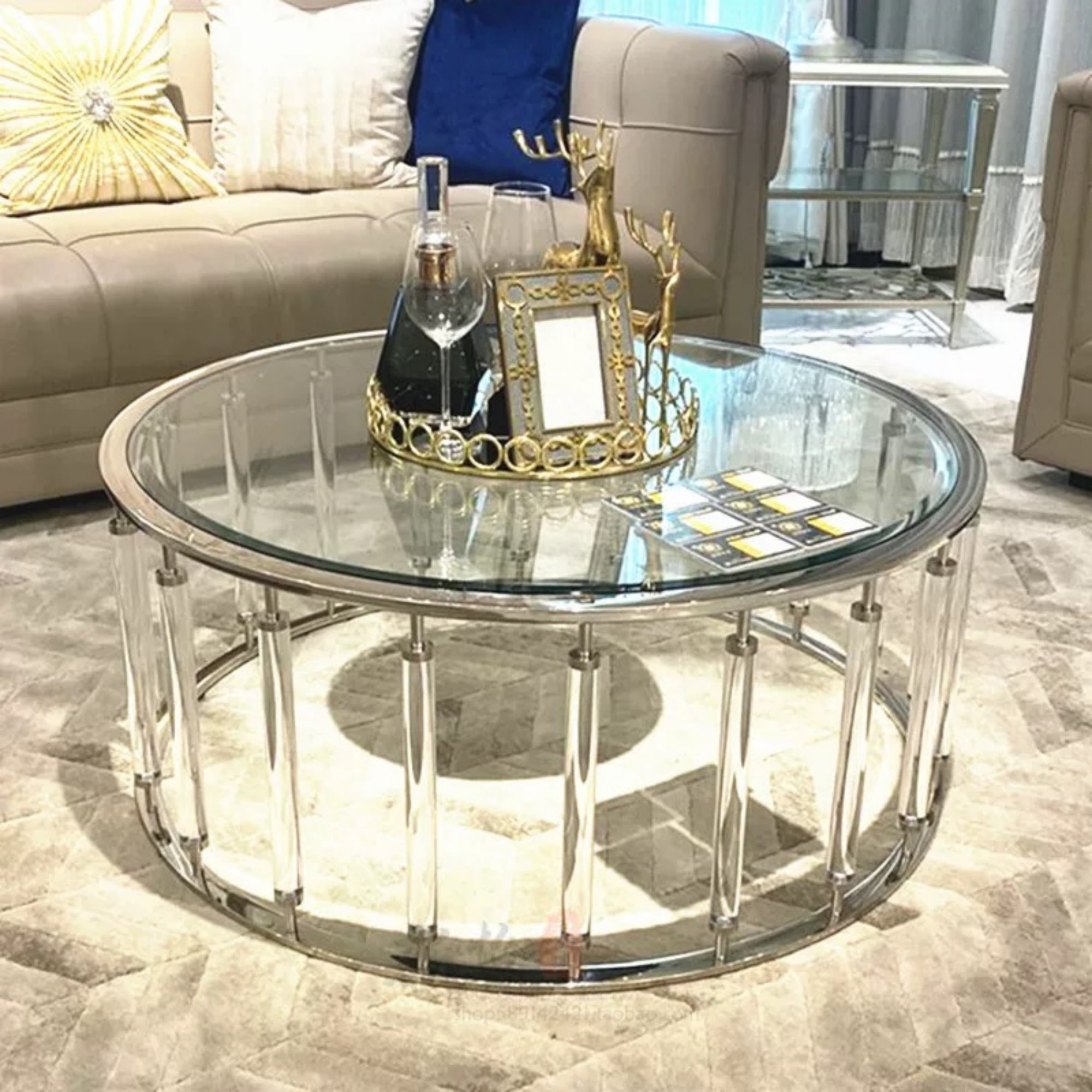 Everly Quinn Round Glass Tea Table | Wayfair