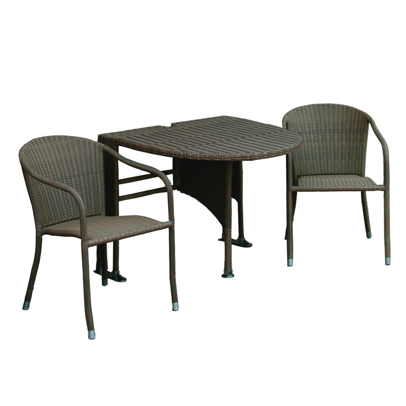 Costas 2 - Person Wicker Patio Dining Set, Light Brown