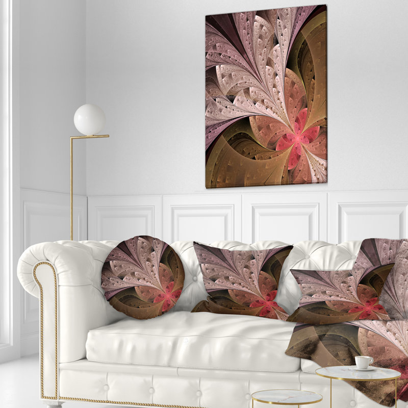 Coussin lombaire floral à fleurs fractales