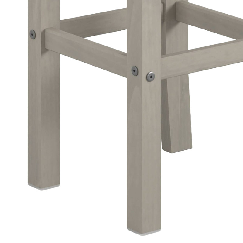 Ameirah Pine Solid Wood Bar Stool with Solid Wood Frame