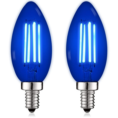 4.5 Watt (40 Watt Equivalent), B11 LED Candle Bulb, Colored Light Bulb, E12/Candelabra Base