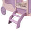 Lit simple princesse avec couronne, lit plateforme voiture en bois avec escalier, mauve et rose