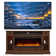 Aira 70"W Farmhouse Fireplace TV Stand With Timer, Wood Media Console For TVs Up To 80" With Fireplace Included