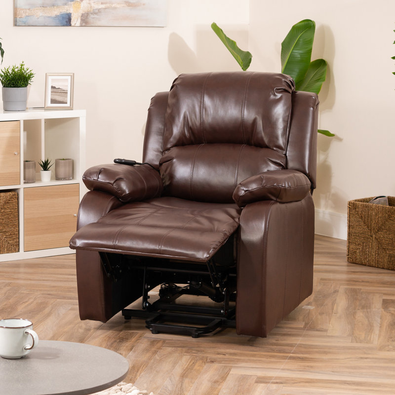 Patchway Faux Leather Heated Massage Chair, Brown