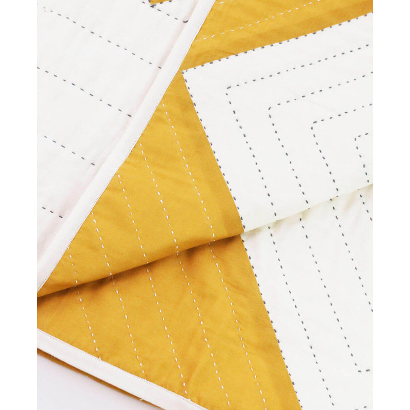 Quilted Throw Blanket, Mustard
