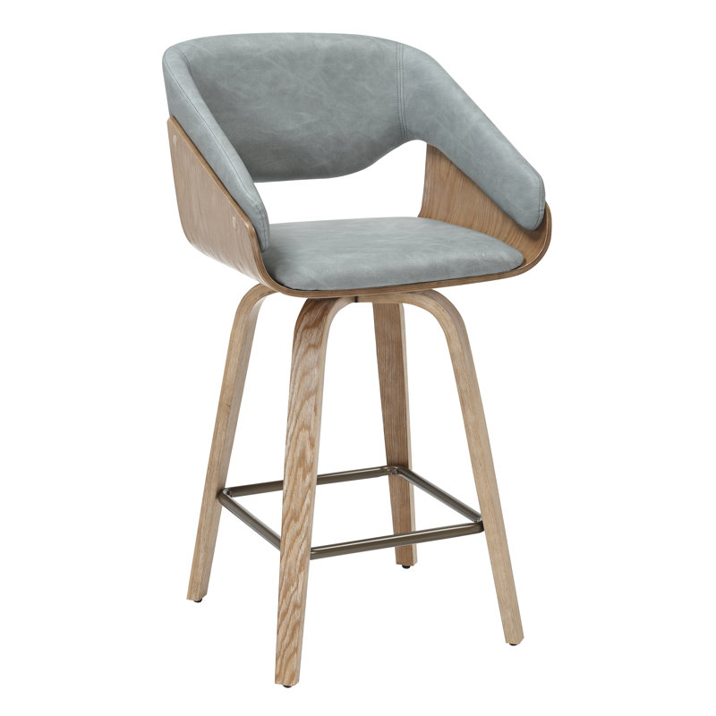 Swivel Counter Stool, Light Gray