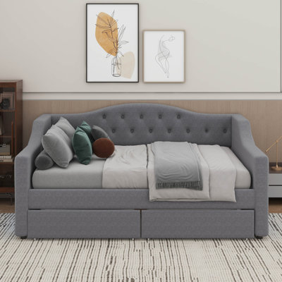 Twin XL Size Daybed With LED Belt And 2 Drawers by Mercer41