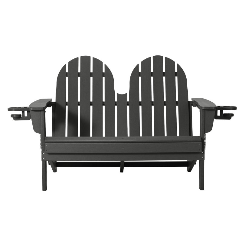 Banc pliant en poly 49 po Adirondack, Gris