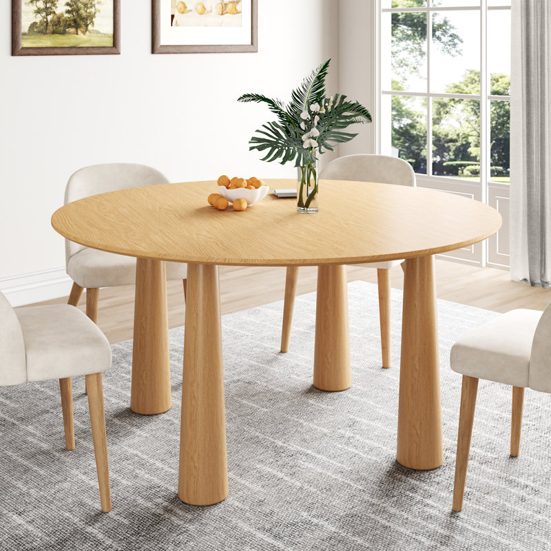 Table de salle à manger Caitlyn, H 30 po x L 52 po x l 52 po, Chêne