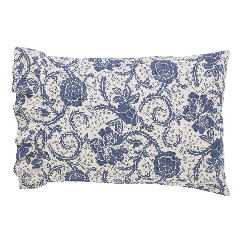 Dorset Navy 100% Cotton Floral - Set of 2, Standard