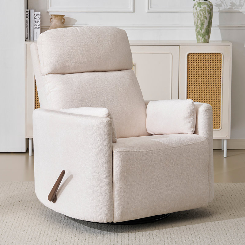 Oversized Swivel Recliner Chair With Massage And Heat,  White, White