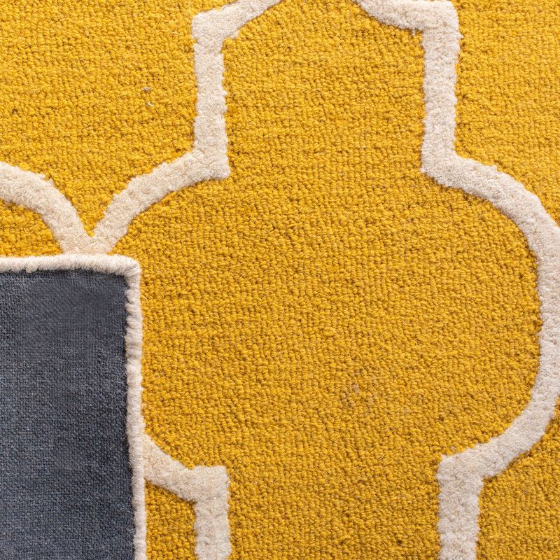 Cannen Cambridge Hand Tufted Wool Geometric Rug, Square 6'