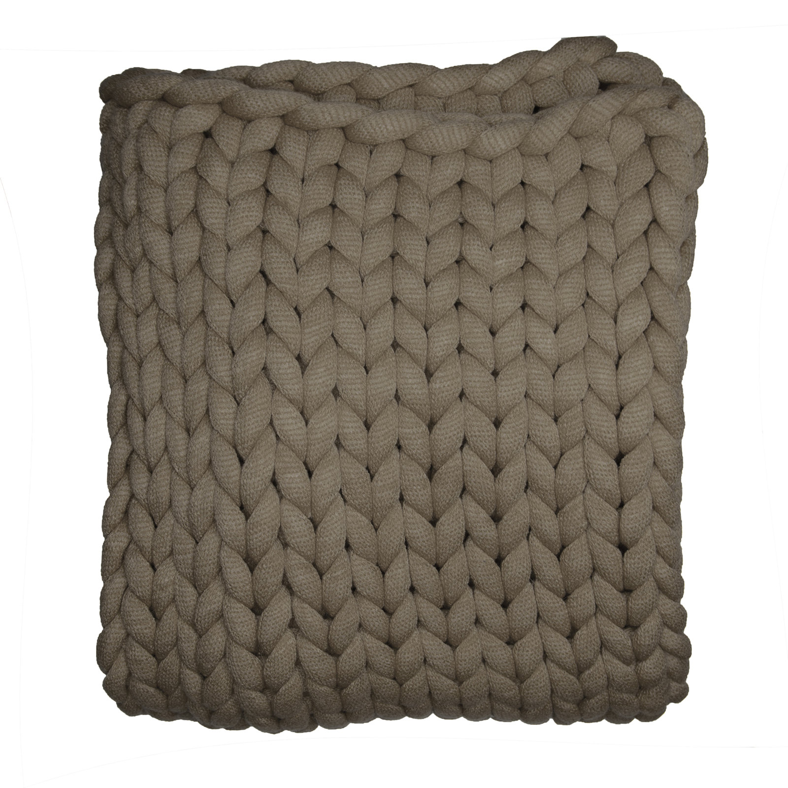 Maxine Acrylic Chunky Knit Throw Blanket, Green