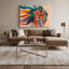 Faune, tigre du Bengale, art mural beige sur toile