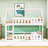 Twin Over Twin House-Shaped Bunk Bed With Fence And Door-964364929