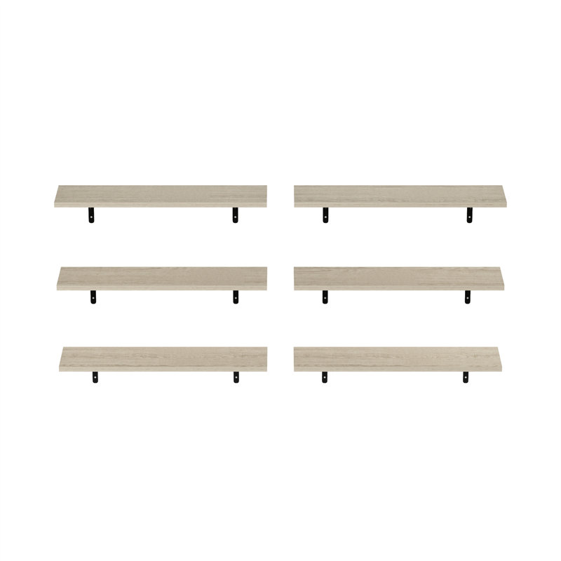 6 Piece Floating Shelf, 0.6" H x 23.6" W x 7.8" D, Metropolitan Pine