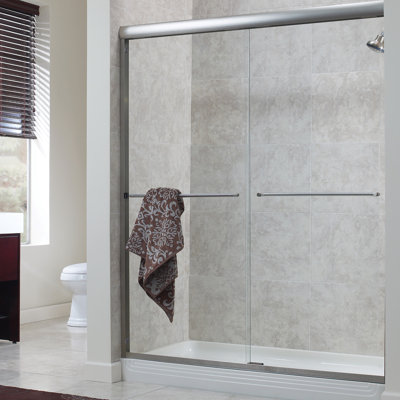 Cove - W x 65'' H Bypass Door Semi-Frameless Shower Door with