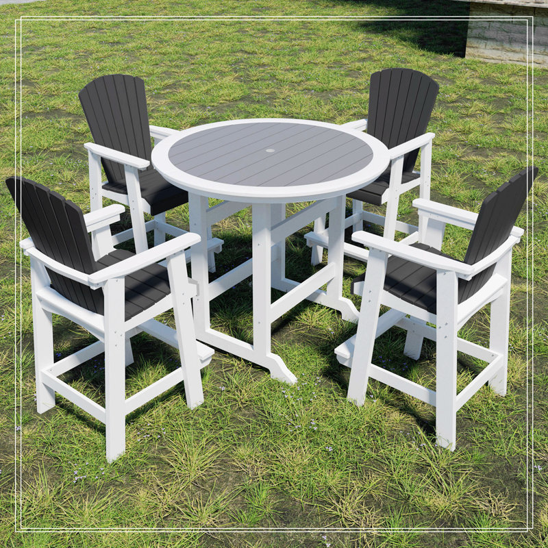 HDPE Outdoor Round Bar Table Set