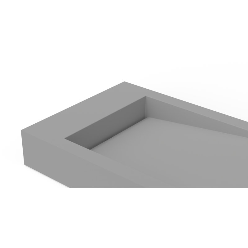 Badeloft 47.2" x 19.6" Stone Resin Wall Mounted Bathroom Sink WT-05-A-MGRY in Matte Gray, Matte Grey