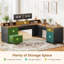 Bureau en L 63 po avec tiroirs, bureau d'ordinateur de coin Farmhouse-134670881