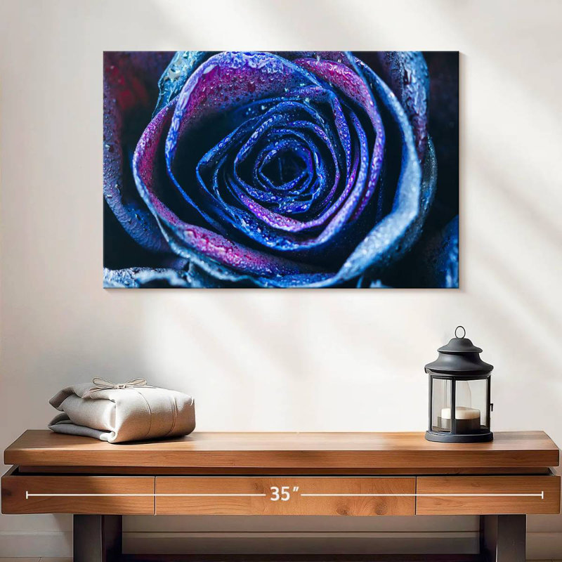Rose bleue fraîche Harnek, H 8 po x l 12 po