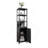 BLACK  Storage Tall Slim Cabinet With Shutter Door And 3 Tier Shelves, Freestanding Linen Tower Cabinet For Living Room, Kitchen, Bathroom Organizer, Natural Bamboo