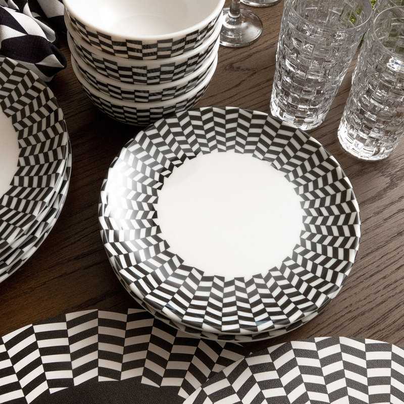 Napperon B&W Starburst, Chevron