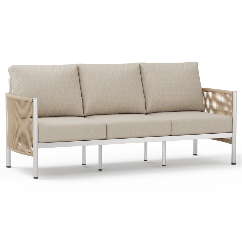 Patio 3-Seat Sofa, Ivory, White